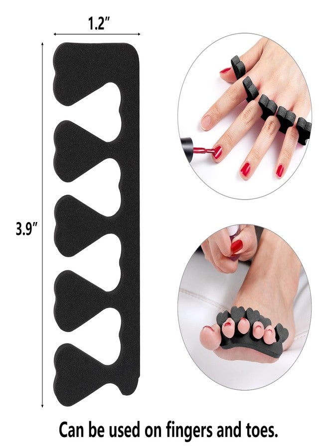 Tecbeauty Toe Separators Set - 52 Pieces Premium Pedicure Tool, Spa Party Salon Polishing Separator (Black) - Image 2